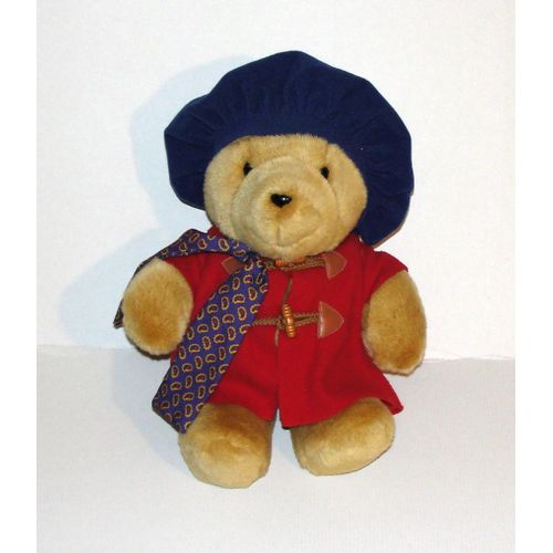 Peluche Paddington Ours Beret Bleu Veste Rouge Doudou Ours Paddington 40 Cm
