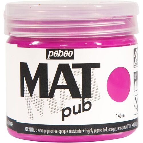 Acrylique mat pub PEBEO 140ml rose tyrien