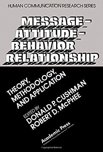 Message-Attitude-Behavior Relationship: Theory, Methodology, And Application