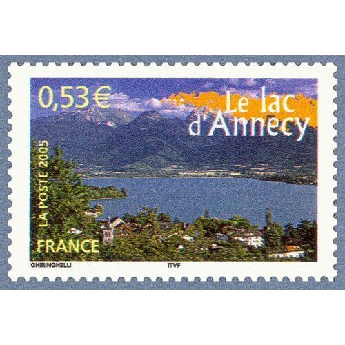 France 2005, Très Beau Timbre Neuf** Luxe Yvert 3814, La France À Voir, Portraits De Régions, Le Lac D'annecy.