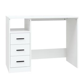 vidaXL Bureau avec tiroirs Blanc 102x50x76 cm Bois d'ingénierie