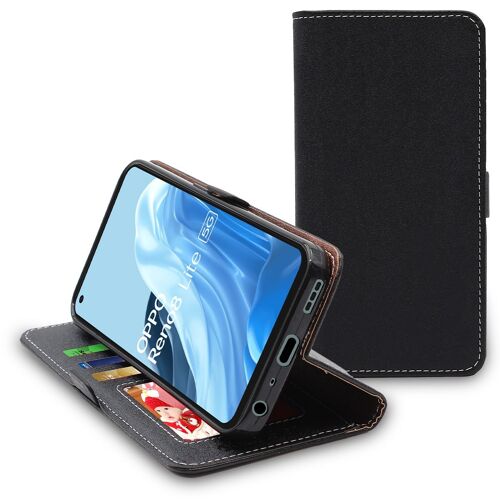 ebestStar - Coque Oppo Reno8 Lite 5G Etui Portefeuille PU Cuir Porte-Cartes, Noir [Dimensions PRECISES Smartphone : 159.9 x 73.2 x 7.5 mm, écran '']