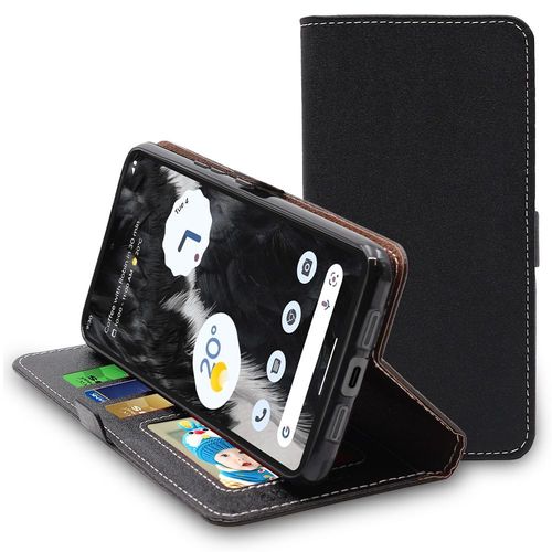 Ebeststar - Coque Google Pixel 7 Etui Portefeuille Pu Cuir Porte-Cartes, Noir [Dimensions Precises Smartphone : 155.6 X 73.2 X 8.7 Mm, Écran 6.3'']