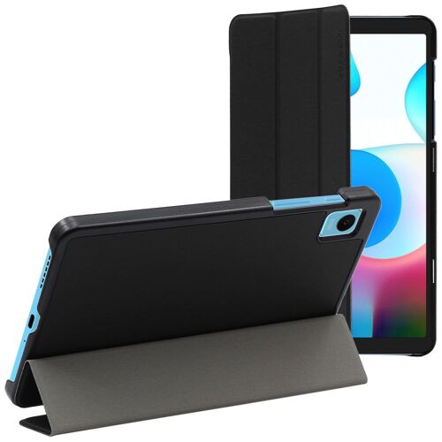 Ebeststar - Housse + Film D'écran En Verre Trempé Realme Pad Mini 8.7 (2022) Etui Slim Smart Case Support Haute Solidité, Noir [Dimensions Tablette : 211.8 X 124.5 X 7.6 Mm, Écran 8.7'']