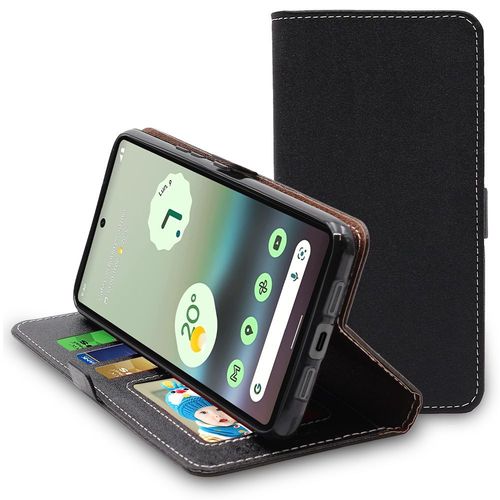 Ebeststar - Coque Google Pixel 6a Etui Portefeuille Pu Cuir Porte-Cartes, Noir [Dimensions Precises Smartphone : 152.2 X 71.8 X 8.9 Mm, Écran 6.1'']