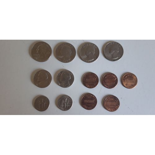 Lot De 13 Pièces Américaines Usa États-Unis