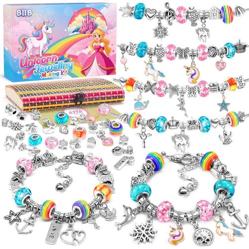 Cadeau Fille 6-13 Ans, DIY Bijoux Enfants Fille, Idee Cadeau Ado Fille, Jouet Fille 6 7 8 9 10 11 12 13 Ans, Kit Bracelet Fille, Jouet Enfant, Activites Manuelles pour Enfants