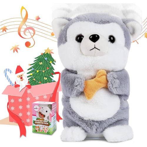 Talking Repeats What You Say Dog, Jouet électronique interactif en Peluche Dansant et Tremblant, Cadeau animé pour Animaux de Compagnie pour garçons et Filles