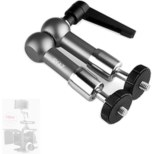 SY-L7 Bras Magique de 17,8 cm, tête sphérique et Filetage en Acier Inoxydable, Bras de Friction Magique articulé réglable, vis de trépied de 6,35 mm Compatible Appareil Photo Reflex numérique