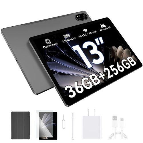 Blackview 13"" Android Tablet Mega8 , 512GB ROM, Octa-core Unisoc T620 Gaming Tablet Gray