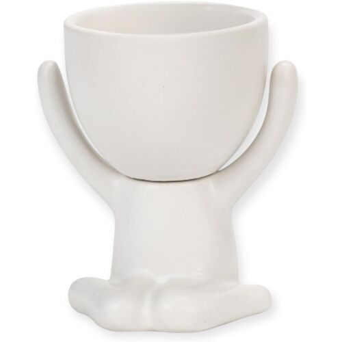 Kalanka-Pot De Fleurs Et Bougeoir 2 En 1 En Forme Humaine - Mini Pot En Céramique Pour Plantes Grasses Et Bougies Chauffe-Plat - Décoration Pour Salon, Bureau, Salle De Bain, Jardin Et