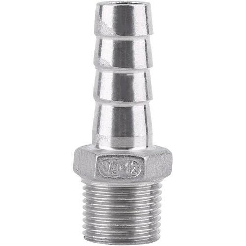 KALANKA-Raccord de Tuyau de Filetage Mâle Raccord de Queue de Tuyau de Barb BSP Acier Inoxydable SS304 (3/8"x12mm)