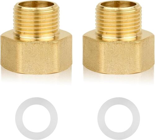 KALANKA-Réducteurs 1/2 à 3/4 Pouce en Laiton, Rallonge de Réduction avec Hexagone, 3/4 Pouce Filetage Extérieur x 1/2 Pouce Filetage Intérieur, pour la Conversion de Tuyauterie