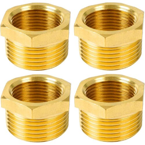 KALANKA-4 Pièces Réducteur En Laiton Adaptateur 1 à 3/4 Pouces (Ag Ø 32mm x F Ø 25mm), Réducteur Ag/Ig, Filetage Mâle à Mamelon Femelle,Convient à l'Eau Potable, Raccords De Plomberie,Conduites d'Eau