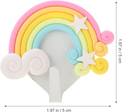 Patères 8 Pcs Arc-En-Ciel Coeur Crochet Muraux Porte-Clés Crochet Porte-Manteau Décoration Couronne Cintre Portefeuille Pour Clés Enfants Porte-Vêtements Crochet De