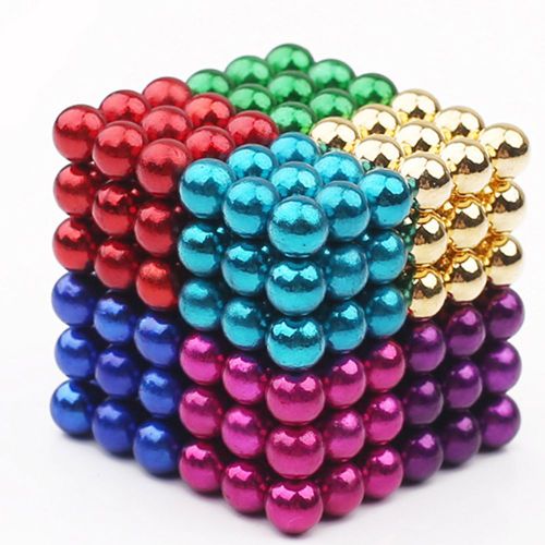 216 Pcs 5mm Diy Magique Aimant Magnetique Blocs Boules Sphere Cube Perles Puzzle Construction Jouets Stress Couleur Aleatoire