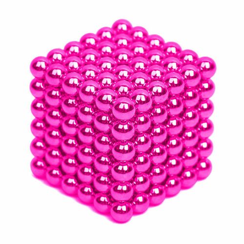 216 Pcs 5mm Diy Magique Aimant Magnetique Blocs Boules Sphere Cube Perles Puzzle Construction Jouets Stress Reliever Rose