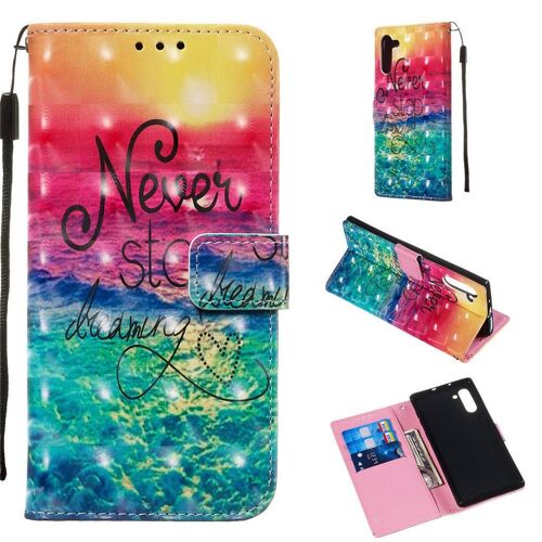 Samsung Galaxy Note 10 Coque, Saturcase Beau 3d Pu Cuir Magnétique Flip Portefeuille Support Porte-Carte Protecteur Coque Housse Étui Avec Dragonne Pour Samsung Galaxy Note 10 (Yb-2)