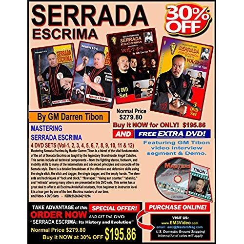 Serrada Escrima (Vol-1-2-3-4-5-6-7-8-9-10-11-12) 4 Dvd Sets