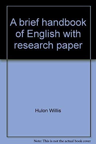 A Brief Handbook Of English With Research Paper