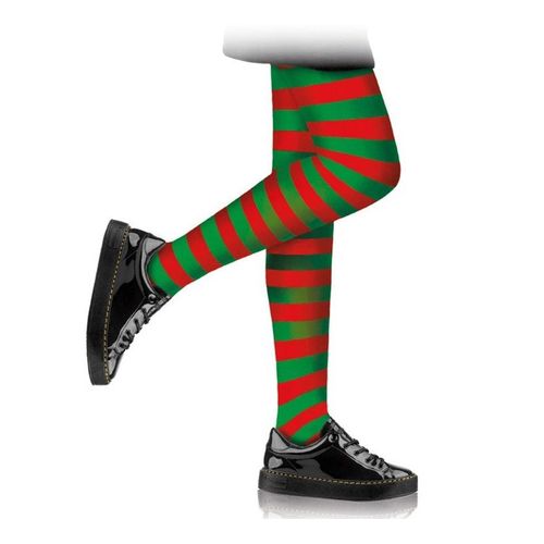 Collant Enfant Rayé Rouge Et Vert