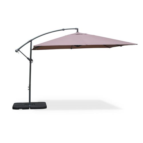 Parasol Déporté Carré 3x3m - Hardelot 3x3m - Taupe - Manivelle Anti-Retour | Toile Déperlante