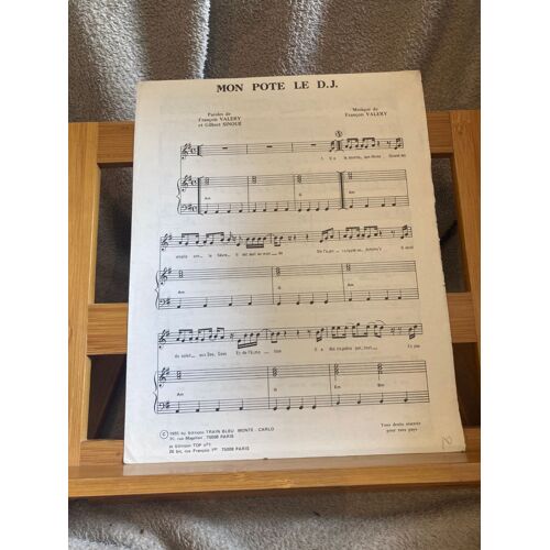 Francois Valery Mon Pote Le D.J. Partition Chant Piano Acc. Éditions Train Bleu