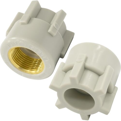 KALANKA-- C67053 - Lot de 2 Adaptateurs/raccords fileté femelle en PPR/polypropylène/ Ø25 mm x 3/4" PN25 à souder (polyfusion) - accouplement plomberie-chauffage d'eau alimentation tuyau