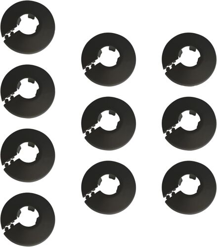 Kalanka-10 Rosaces Pour Tuyaux De Chauffage, Pour Rosaces De Recouvrement De 17 Mm De Diamètre, Manchons De Tuyaux, Radiateurs, Pour Conduites D'eau, Conduites De Chauffage, Conduites De Gaz (Noir)