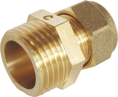 KALANKA-, Raccord à compression laiton 12 mm - Mâle 15/21 pour tube cuivre - Idéal pour plomberie et réseaux d'eau sanitaire ou de chauffage - Étanchéité filet ou joint