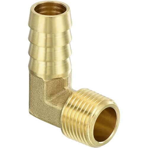 KALANKA-Raccord Coude en Laiton pour Tuyau Barbelé 1/2"" Barbx3/8"" Mâle NPT à 90 Degrés Raccord de Tuyau en Laiton pour Eau, Carburant, Air