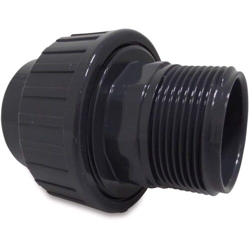 Kalanka-Mega Koppeling Pvc-U 50 Mm X 1 1/2" Lijmmof X Buitendraad 10bar Grijs
