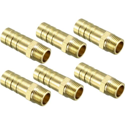 KALANKA-6pcs Raccord cannelé tuyau en laiton 10 mm barbelé x 1/8 PT mâle Adaptateur connecteur