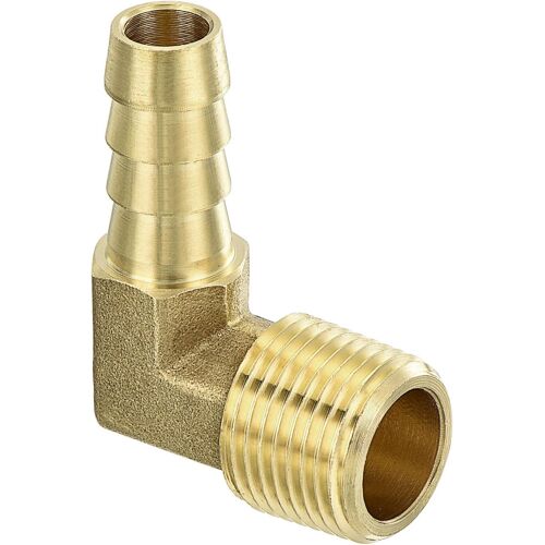 KALANKA-Raccord Coude en Laiton pour Tuyau Barbelé 3/8"" Barbx3/8"" Mâle NPT à 90 Degrés Raccord de Tuyau en Laiton pour Eau, Carburant, Air