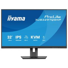 iiyama ProLite XUB3297QSNP-B1 - Écran LED - 32" (31.5" visualisable) - 2560 x 1440 QHD @ 100 Hz - IPS - 350 cd/m² - 1000:1 - 1 ms - HDMI, DisplayPort, USB-C - haut-parleurs - noir, mat
