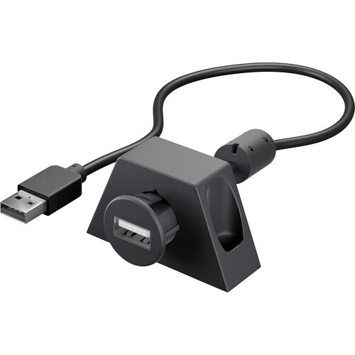 KAL-Goobay 95445 Câble de Rallonge USB 2.0 Hi-Speed avec Support de Montage, Noir, 1.2m Longueur
