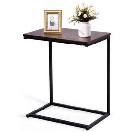 Costway Table D'appoint/Bout De Canapé À Café De Salon En Forme U-Bois Mdf Et Métal De Style Industriel 55x35x65cm