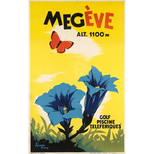 Affiche Megeve Alt 1100 M