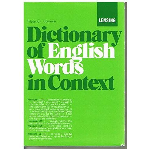 Dictionary Of English Words In Context