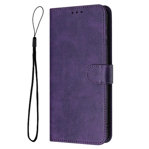 Flip Étui Pour Honor X5 4g Avec Boucle Bicelle Couleur Pure Cuir Pu Avec Fente Pour Carte - Violet
