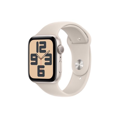 Apple Watch SE (GPS) - 2e génération - 44 mm - aluminium droit - Montre connectée avec bracelet sport - fluoroélastomère - droit - taille du bracelet : S/M - 32 Go - Wi-Fi, Bluetooth - 32.9 g