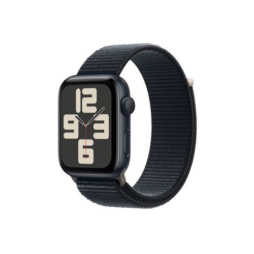 Apple Watch SE (GPS) - 2e génération - 44 mm - aluminium minuit - Montre connectée avec bracelet sport - textile - minuit - taille du poignet : 145-220 mm - 32 Go - Wi-Fi, Bluetooth - 32.9 g