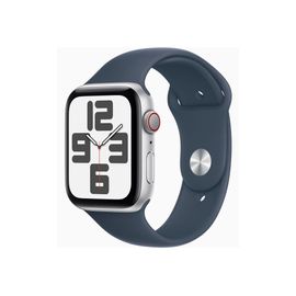 Apple Watch SE (GPS + Cellular) - 2e génération - 44 mm - aluminium argenté - Montre connectée avec bracelet sport - fluoroélastomère - bleu orage - taille du bracelet : M/L - 32 Go - Wi-Fi, LTE...