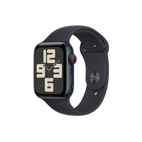 Apple Watch SE (GPS + Cellular) - 2e génération - 44 mm - aluminium minuit - Montre connectée avec bracelet sport - fluoroélastomère - minuit - taille du bracelet : S/M - 32 Go - Wi-Fi, LTE...