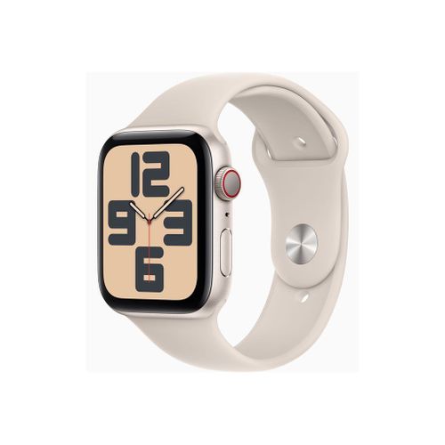 Apple Watch SE (GPS + Cellular) - 2e génération - 44 mm - aluminium droit - Montre connectée avec bracelet sport - fluoroélastomère - droit - taille du bracelet : S/M - 32 Go - LTE, Wi-Fi...
