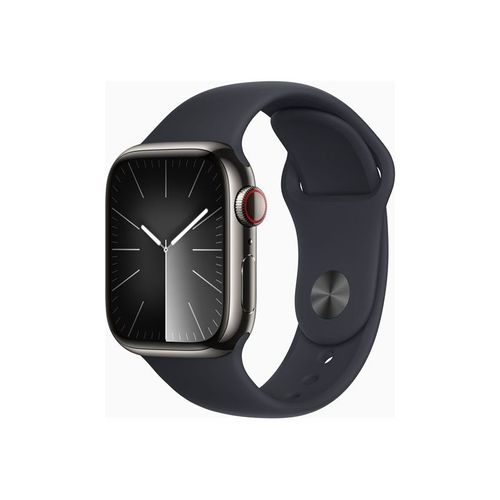 Apple Watch Series 9 GPS + Cellular - Boîtier Acier Inoxydable 41 mm Graphite Minuit - Bracelet M/L