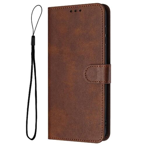 Flip Étui Pour Samsung Galaxy S9 Plus Avec Boucle Cuir Pu Bicelle Avec Fente Pour Carte Couleur Pure - Le Brun