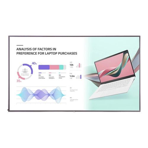 LG 75UH5J-H - Classe de diagonale 75" UH5J-H Series écran LCD rétro-éclairé par LED - signalisation numérique avec Pro:Idiom intégré - webOS - 4K UHD (2160p) 3840 x 2160 - DEL de façade - noir