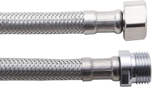 KALANKA-3/8" AG x 3/8" IG Tube de Rallonge Tuyau Flexible Tuyau Blindé Flexible Tuyau de Raccordement Tuyau de Raccordement en Acier Inoxydable 40cm