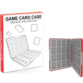 Boîte de Rangement pour Cartes de Jeu Switch/Switch OLED/Lite-Étui en Silicone Magnétique Antichoc,Capacité 32 Cartes,Coffret Compact de Stockage pour Nintendo Switch (Rouge)